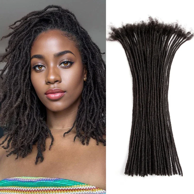 0.2cm Thickness Human Hair Dreadlock Extensions Locs Hair Extensions For Men and Women 4-18 Inch