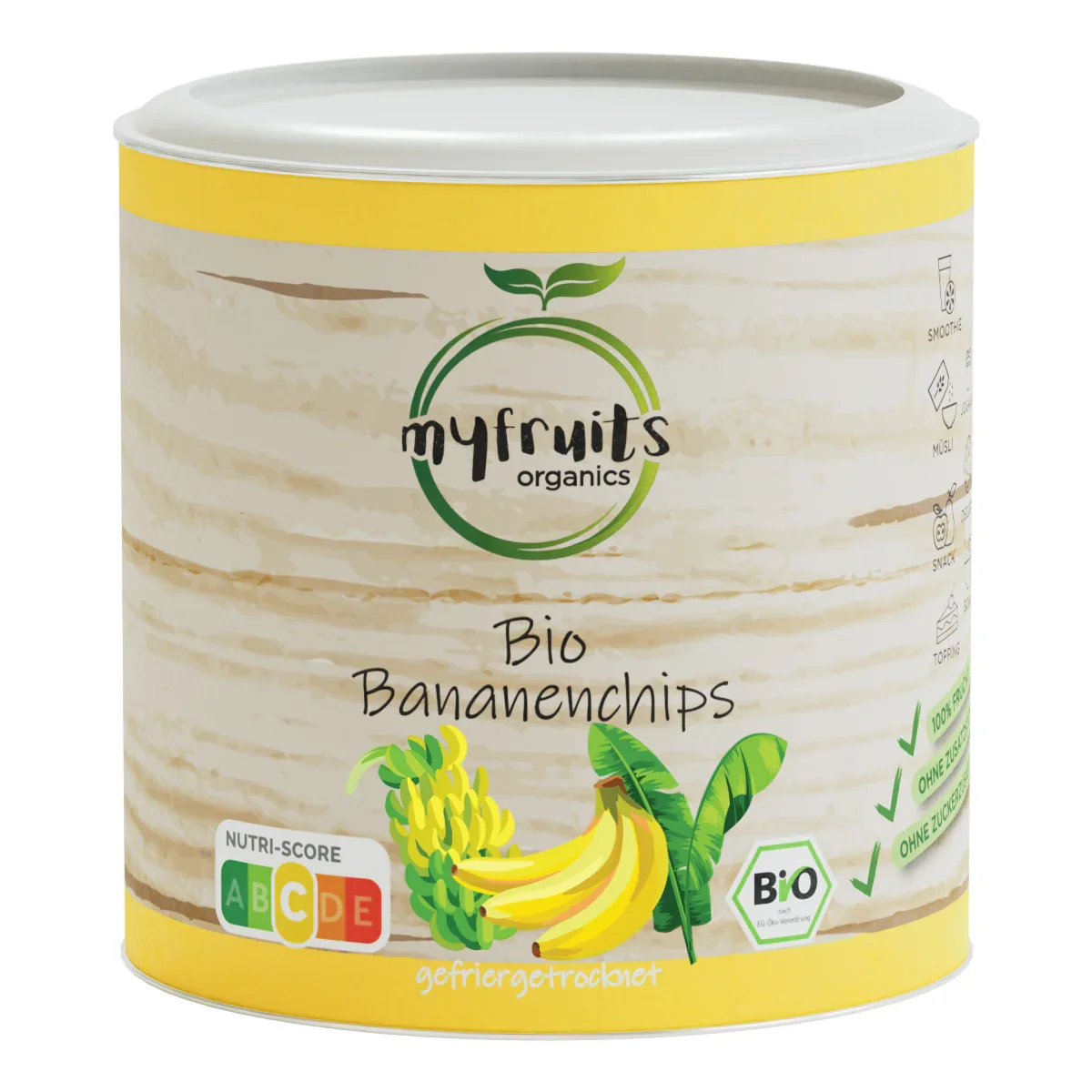 Gefriergetrocknete Bio Bananenchips