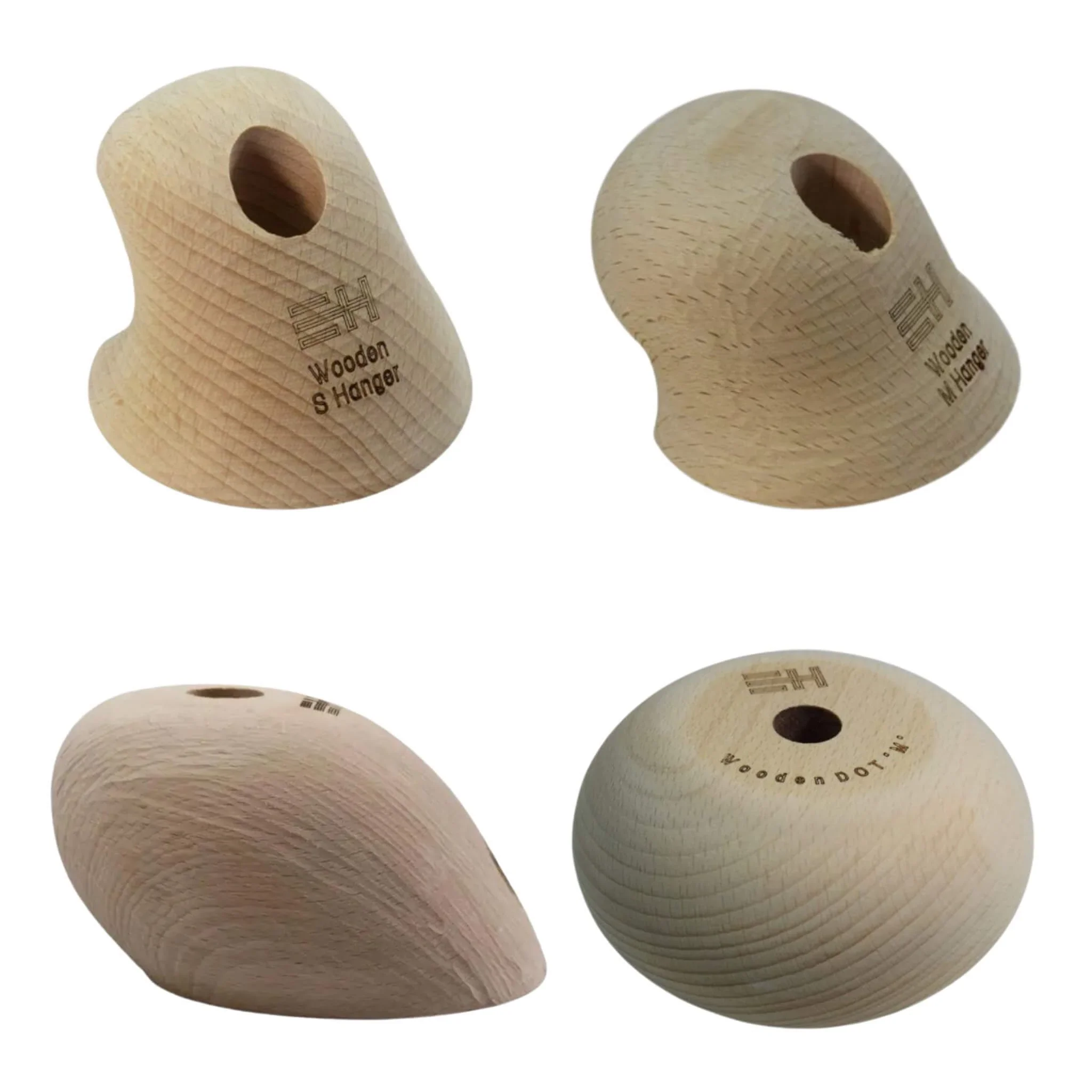 Klettergriffe aus Holz von Euroholds in verschiedenen Formen