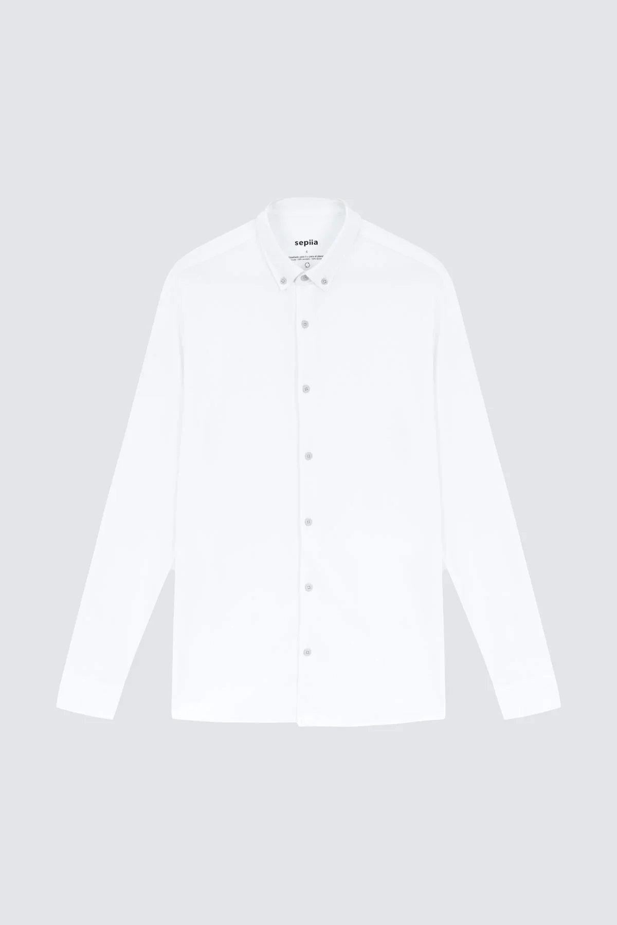 Camisa blanca casual regular hombre
