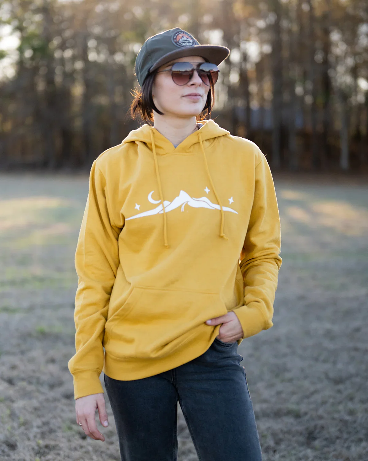 Yellow Storyteller Mountains Hoodie