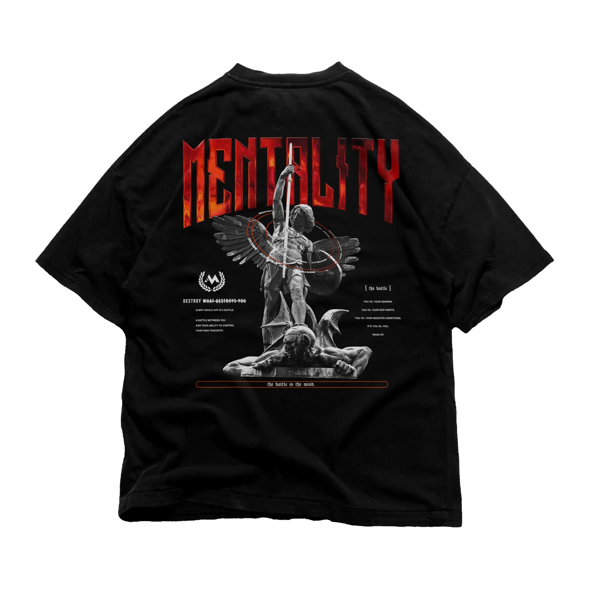 ST. MICHAEL 'THE BATTLE' TEE - BLACK