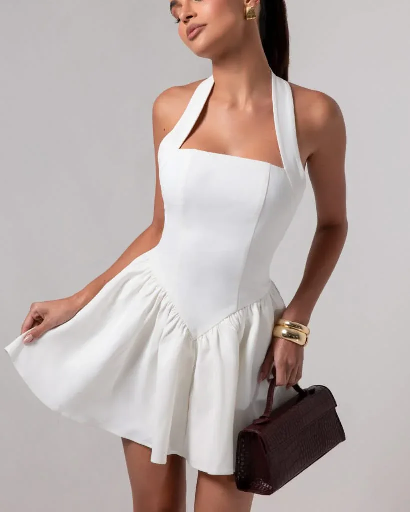 The Contour Halter Mini Dress