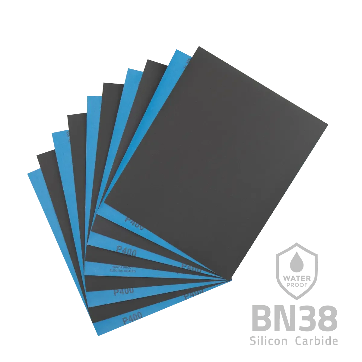 Wet and Dry Sandpaper, BN38 SiC 230x280mm 10 pieces