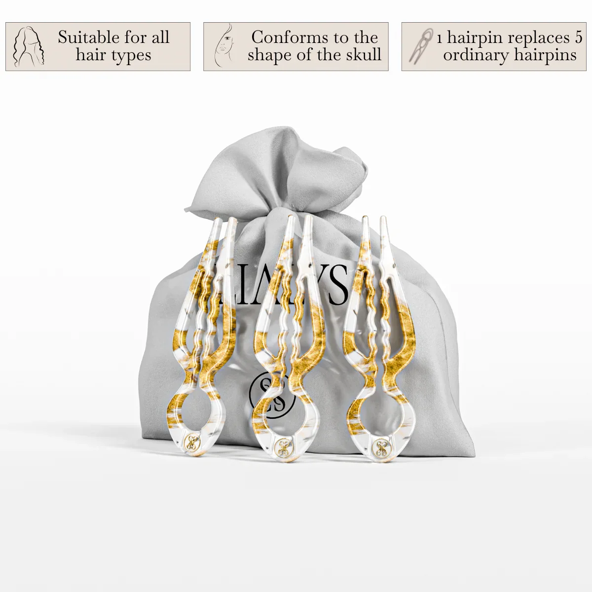 Prestige HairPin – Set of 3 (Gold)