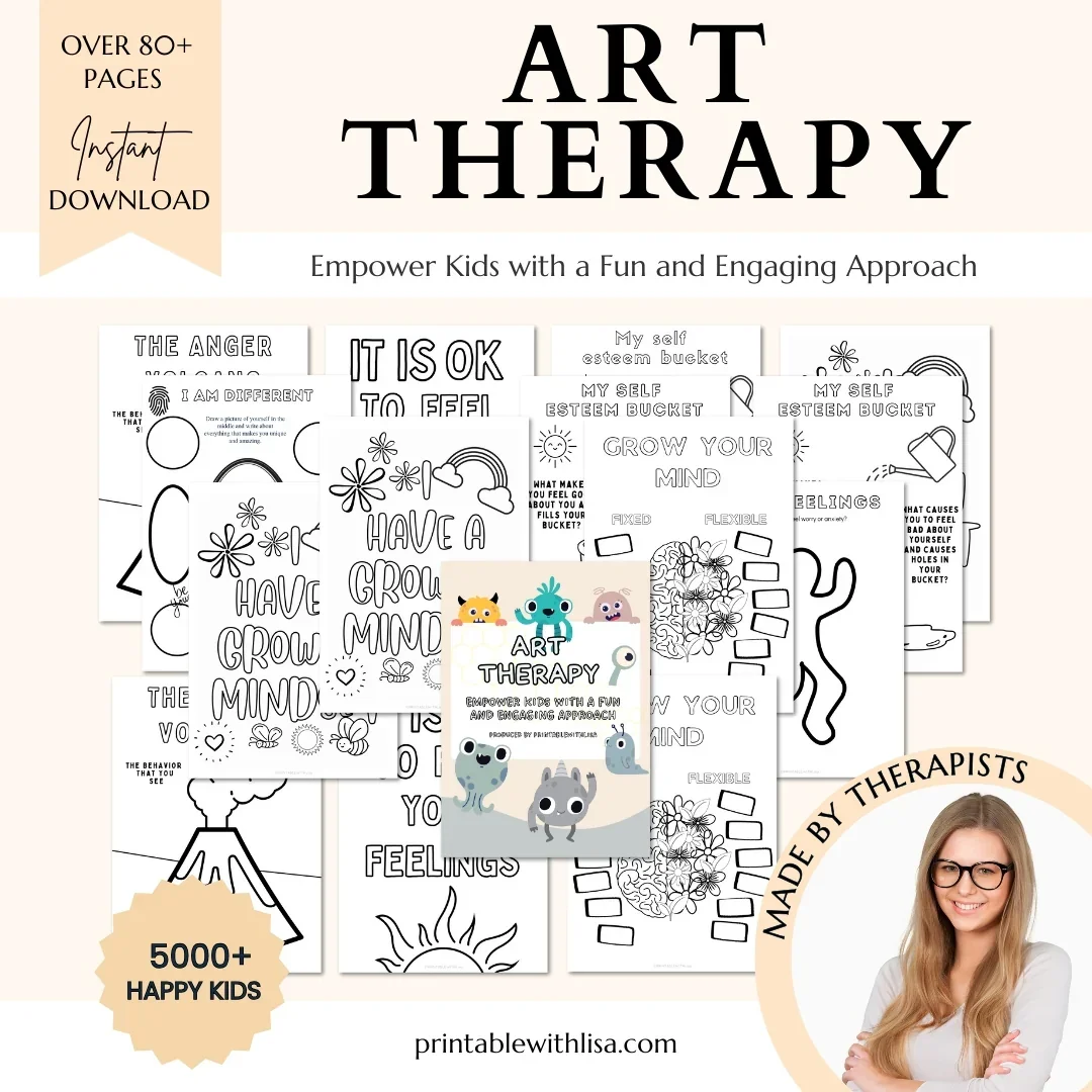 Art Therapy Worksheets For Mental Health 90% Off, Self-esteem, and Confidence. Therapy Book for Parents, counselors, therapists, and psychologists.