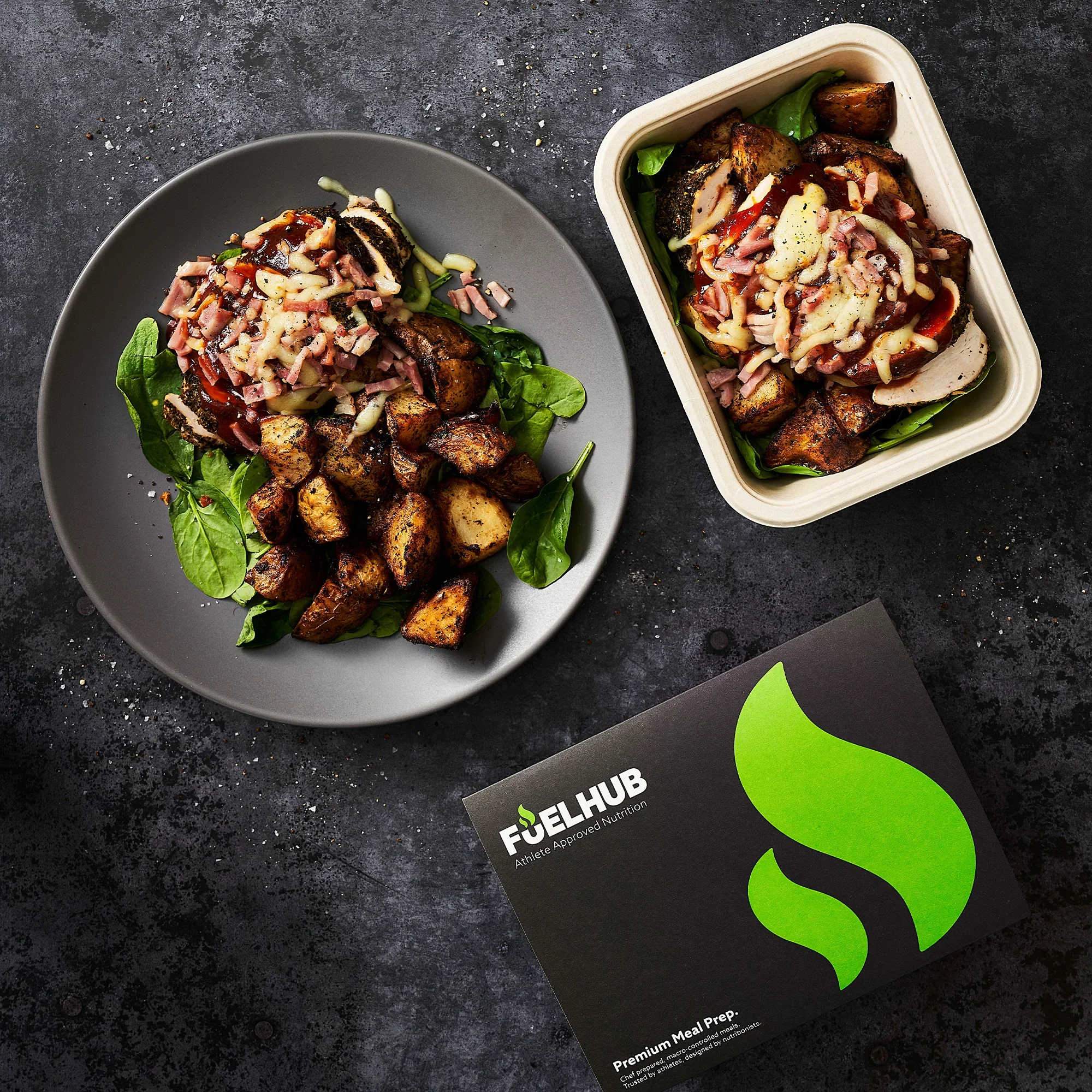 Hunters BBQ Chicken with Roast Potatoes & Spinach