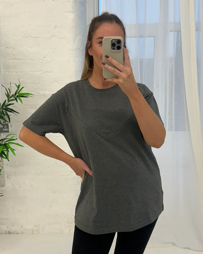 Basic  Oversized breastfeeding Tshirt - Dark Grey