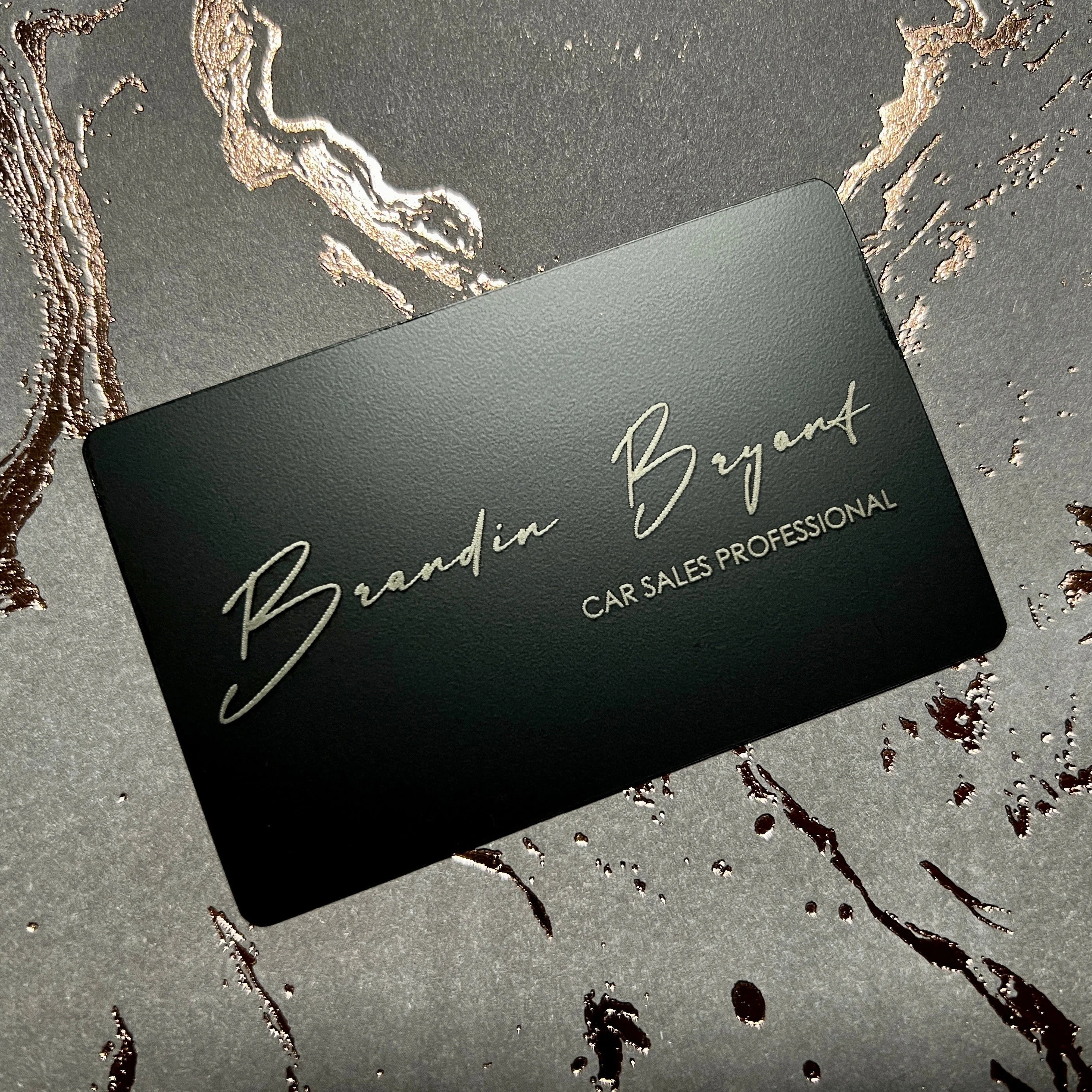 Custom Black Anodized Stainless Steel - Tap Business Card