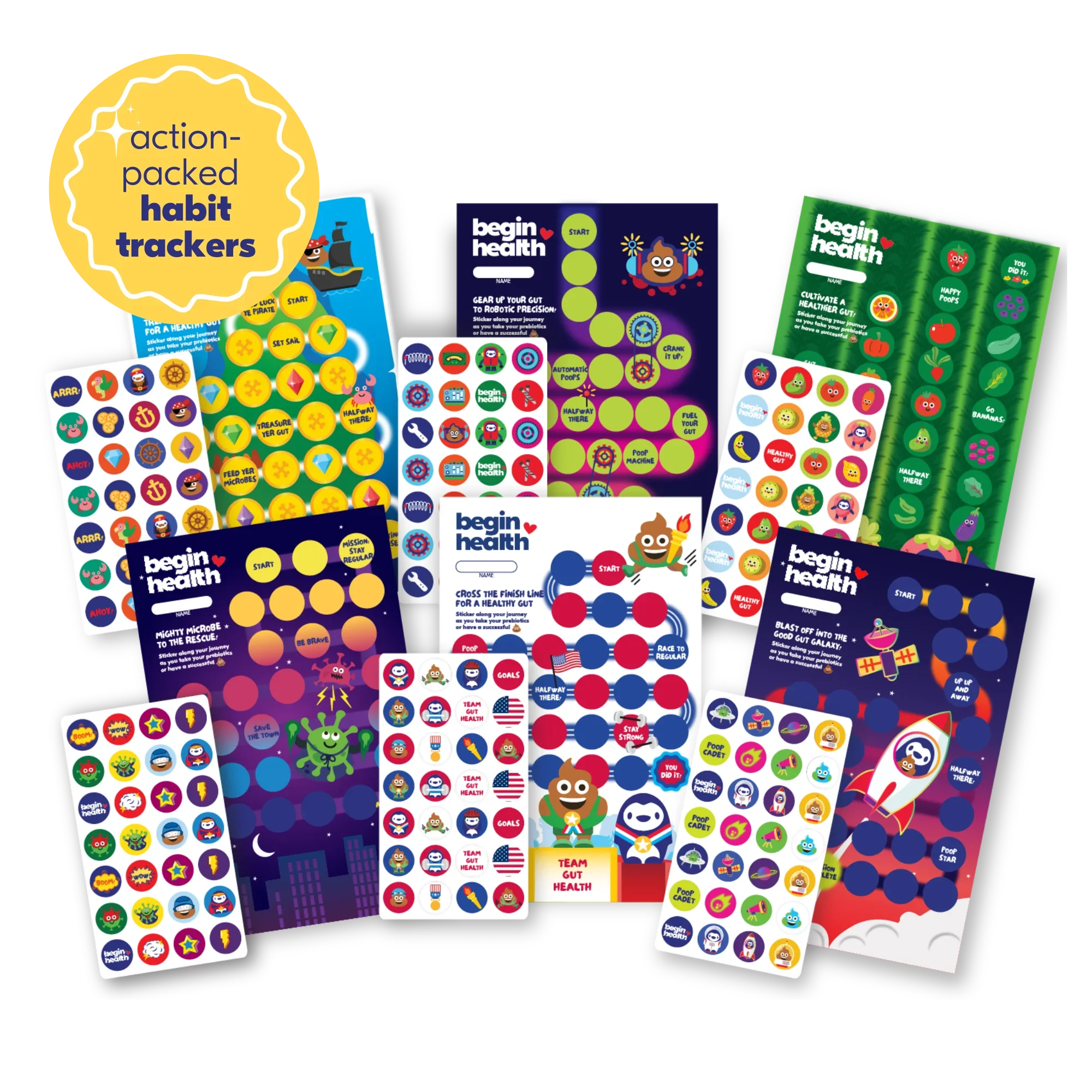 Poop Tracker Gamecards and Stickers