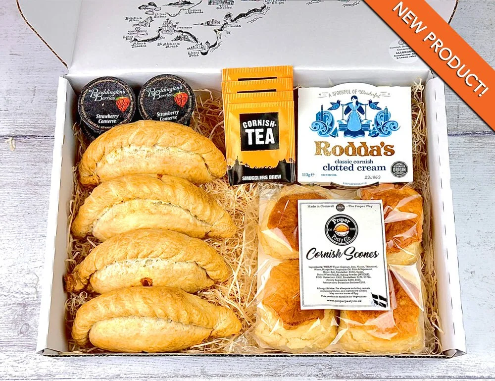 Fowey Cornish Pasty & Cream Tea Hamper for 4 (CTP)