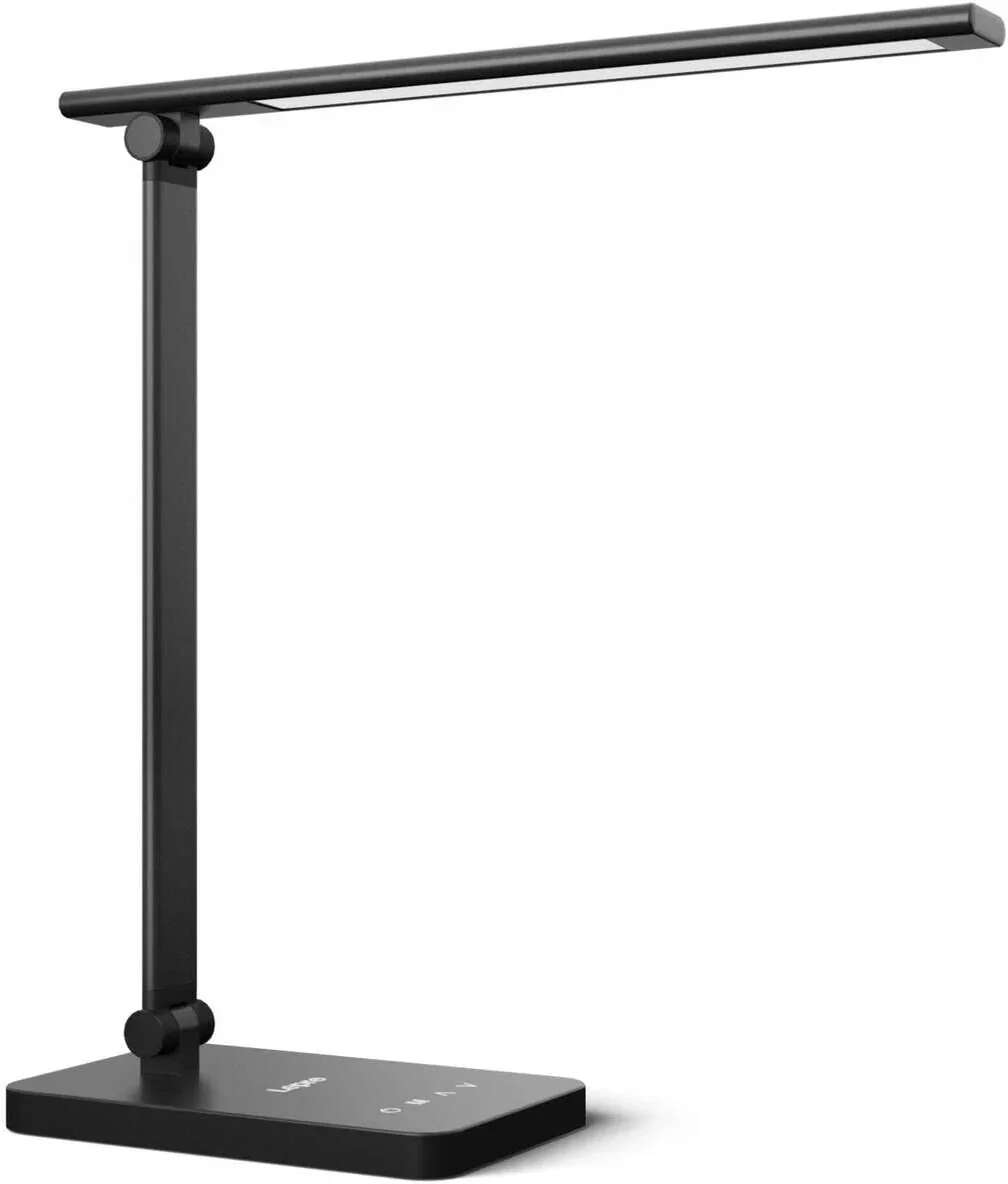 Lepro Touch-Control LED Desk Lamp – Dimmable with 3 Color Modes for Home & Office (Black)