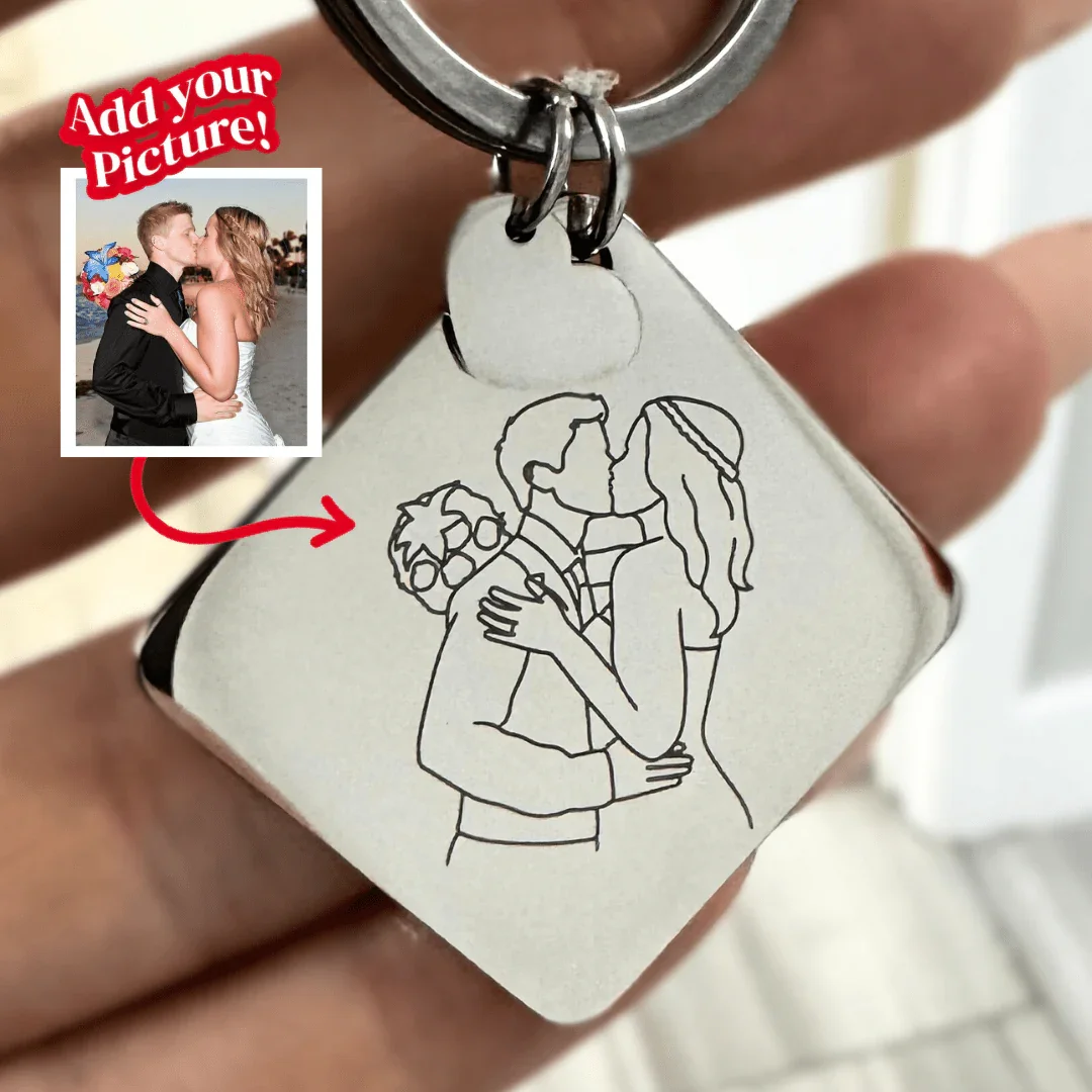 Soulmate Custom Engraved Photo Keychain