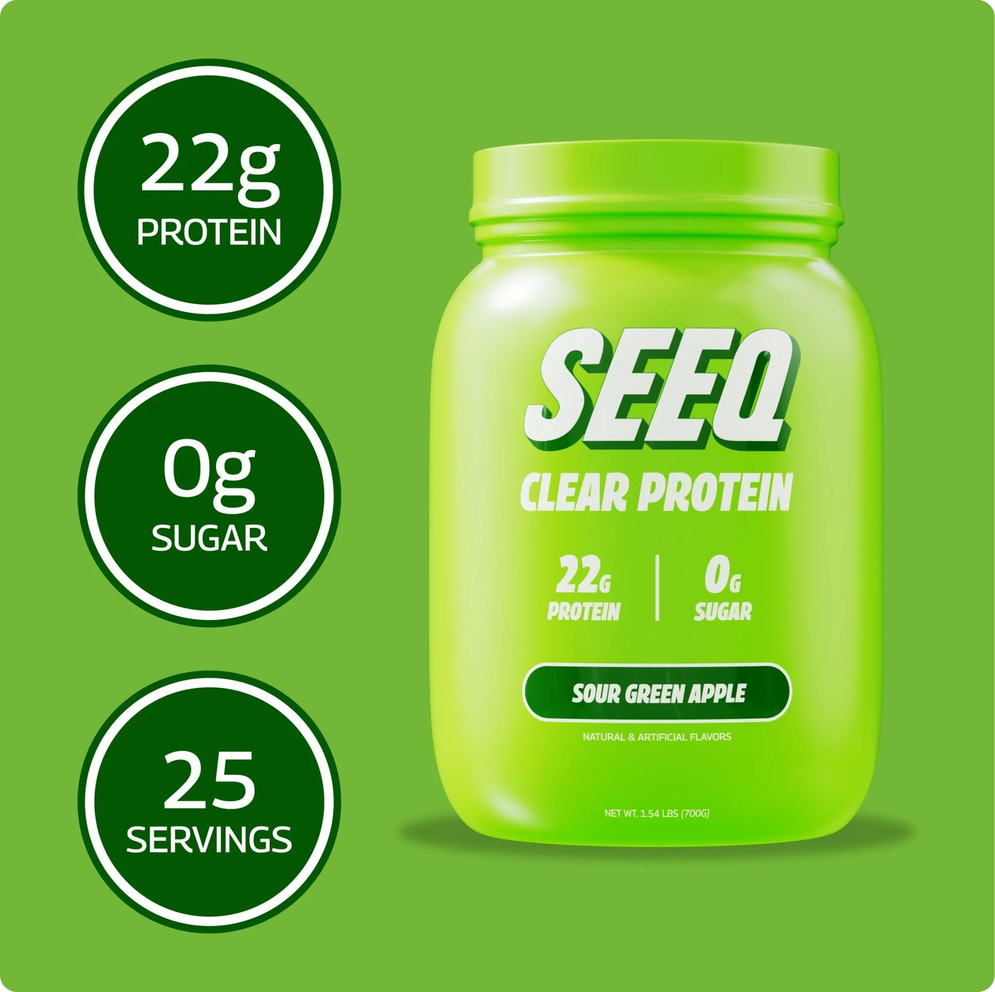 Clear Protein Sour Green Apple