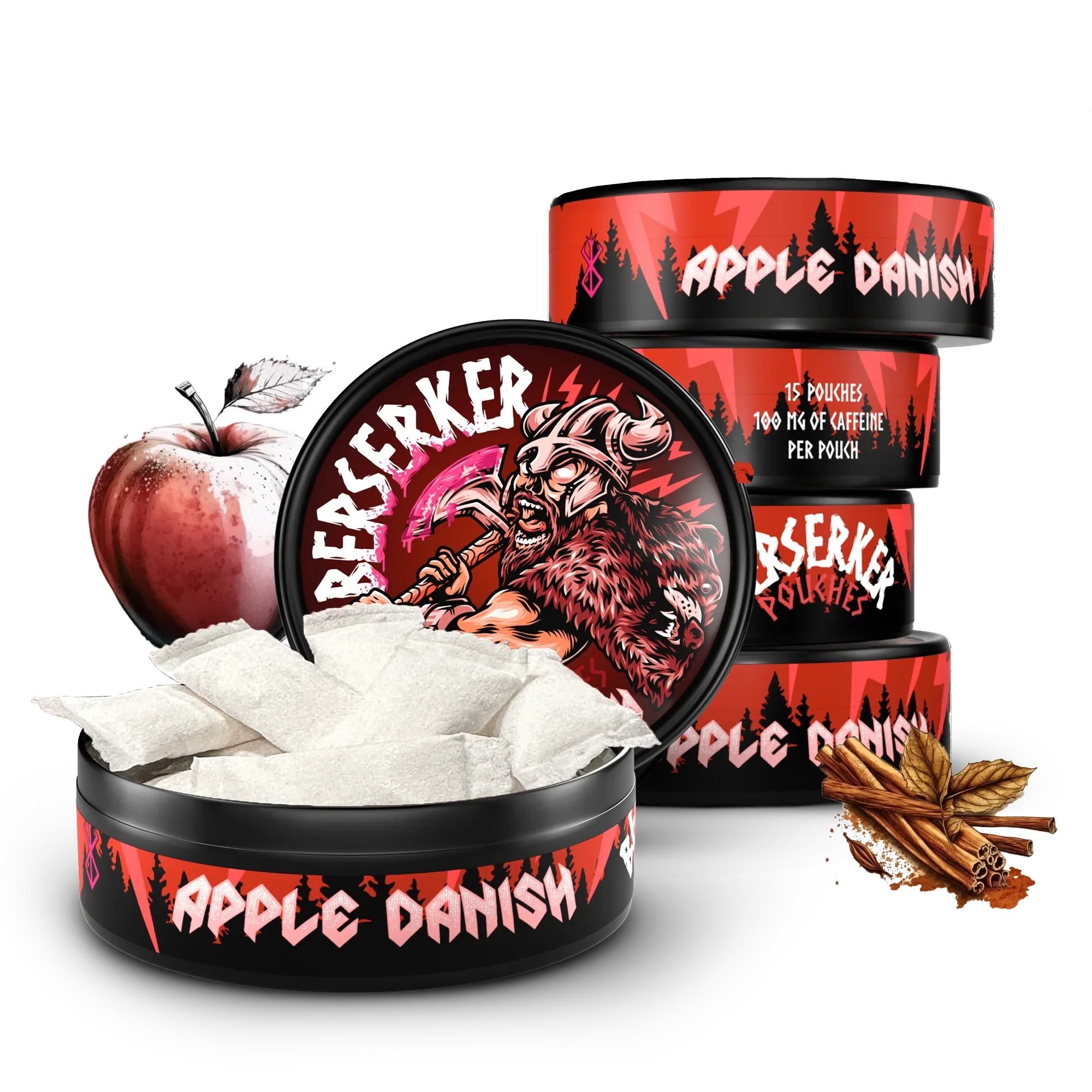 Berserker Caffeine Pouches - Apple Danish