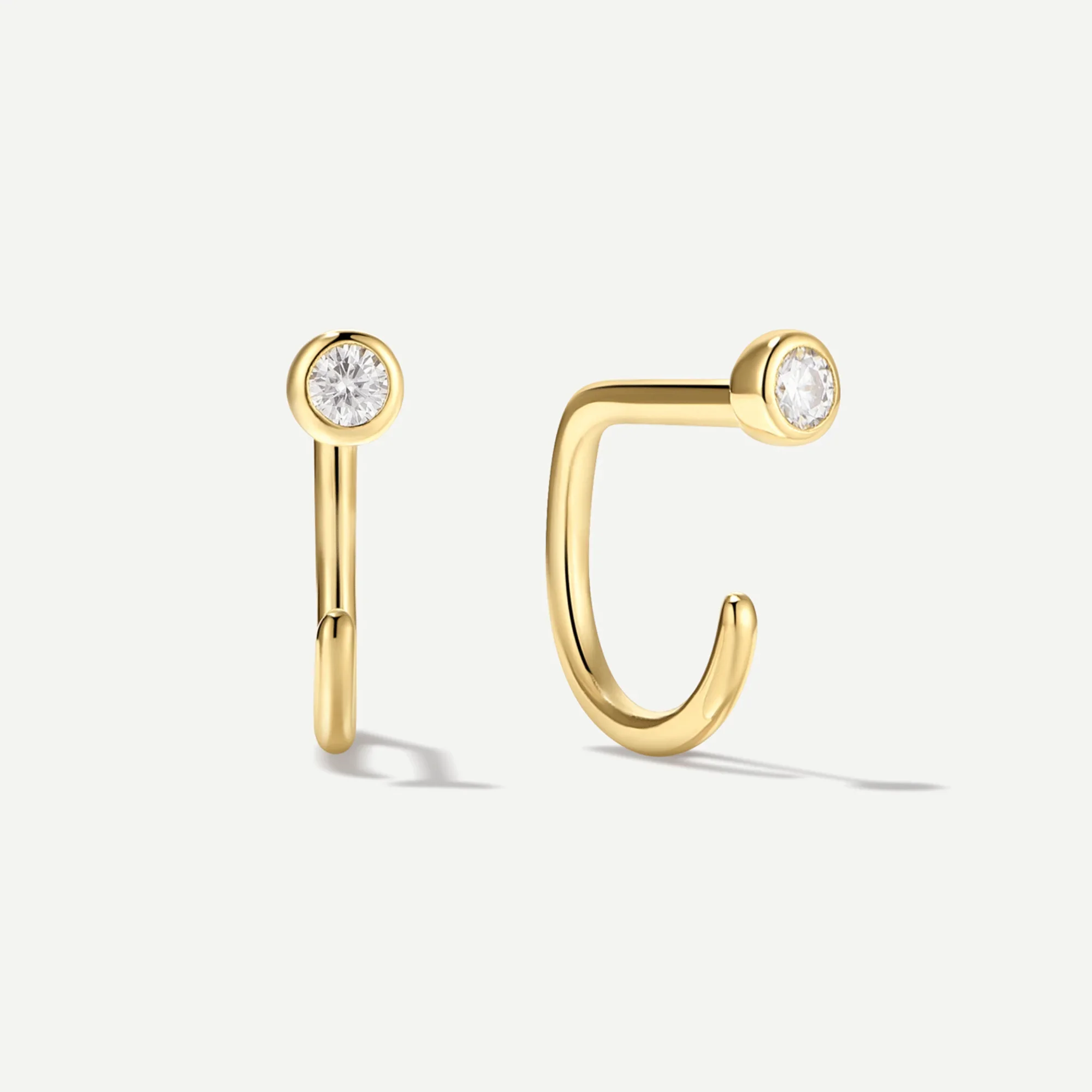 Stay Close Moissanite Bezel Hoops
