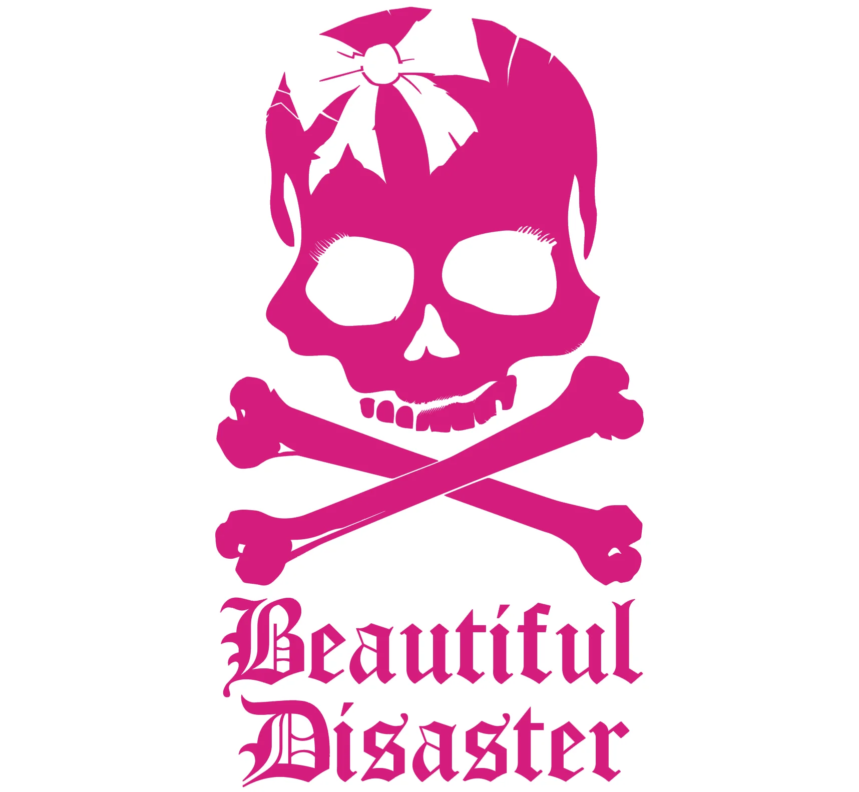 Skully Vinyl Sticker - Pink