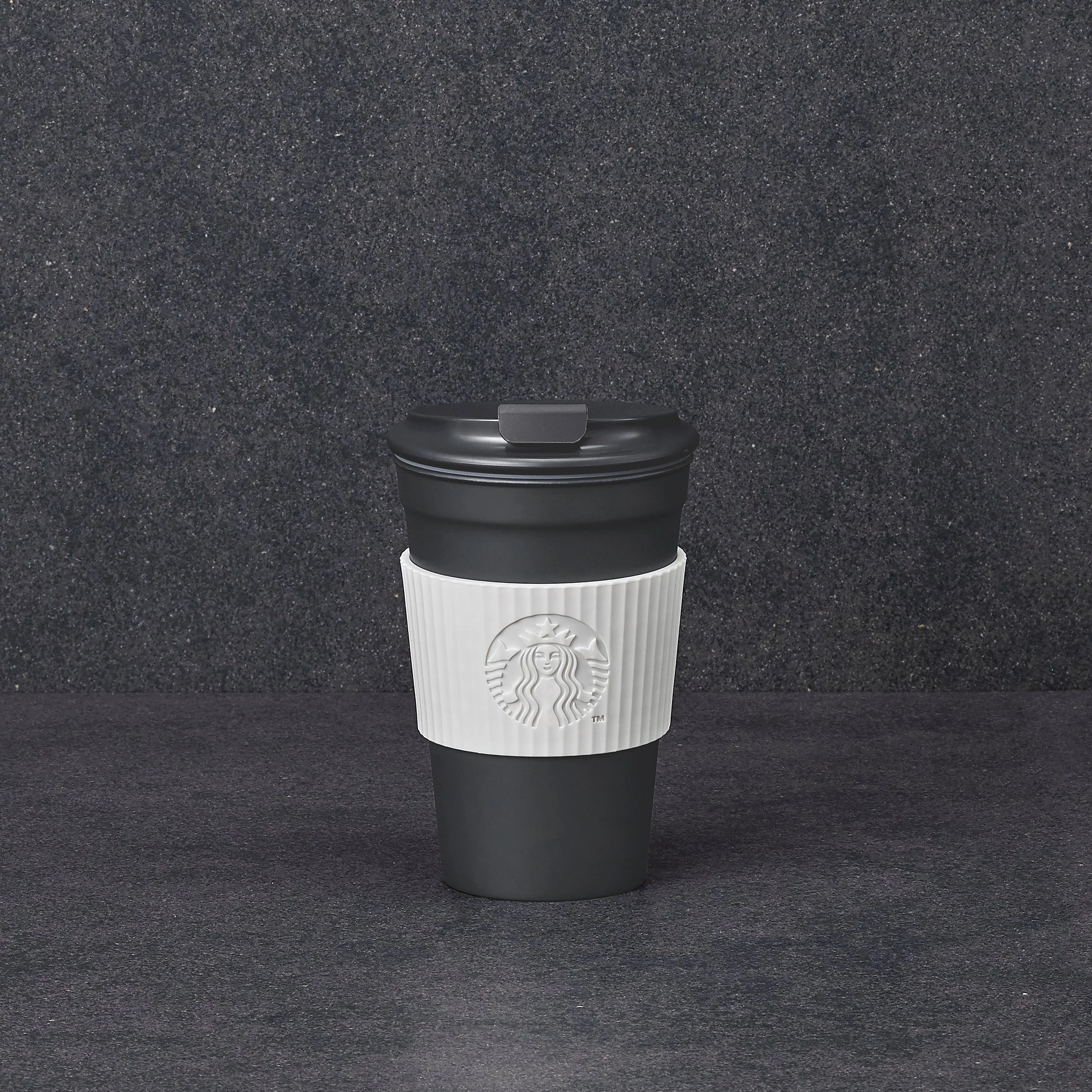 Charcoal with White Siren Sleeve Tumbler