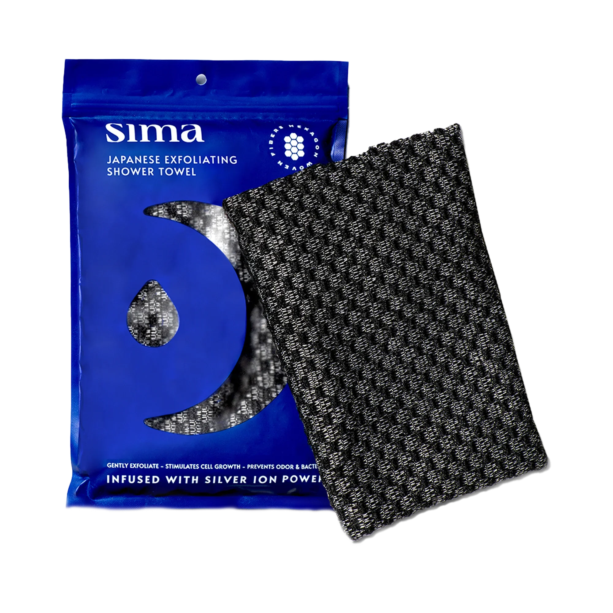 SIMA Hexagon Exfoliating Antibacterial Shower Towel