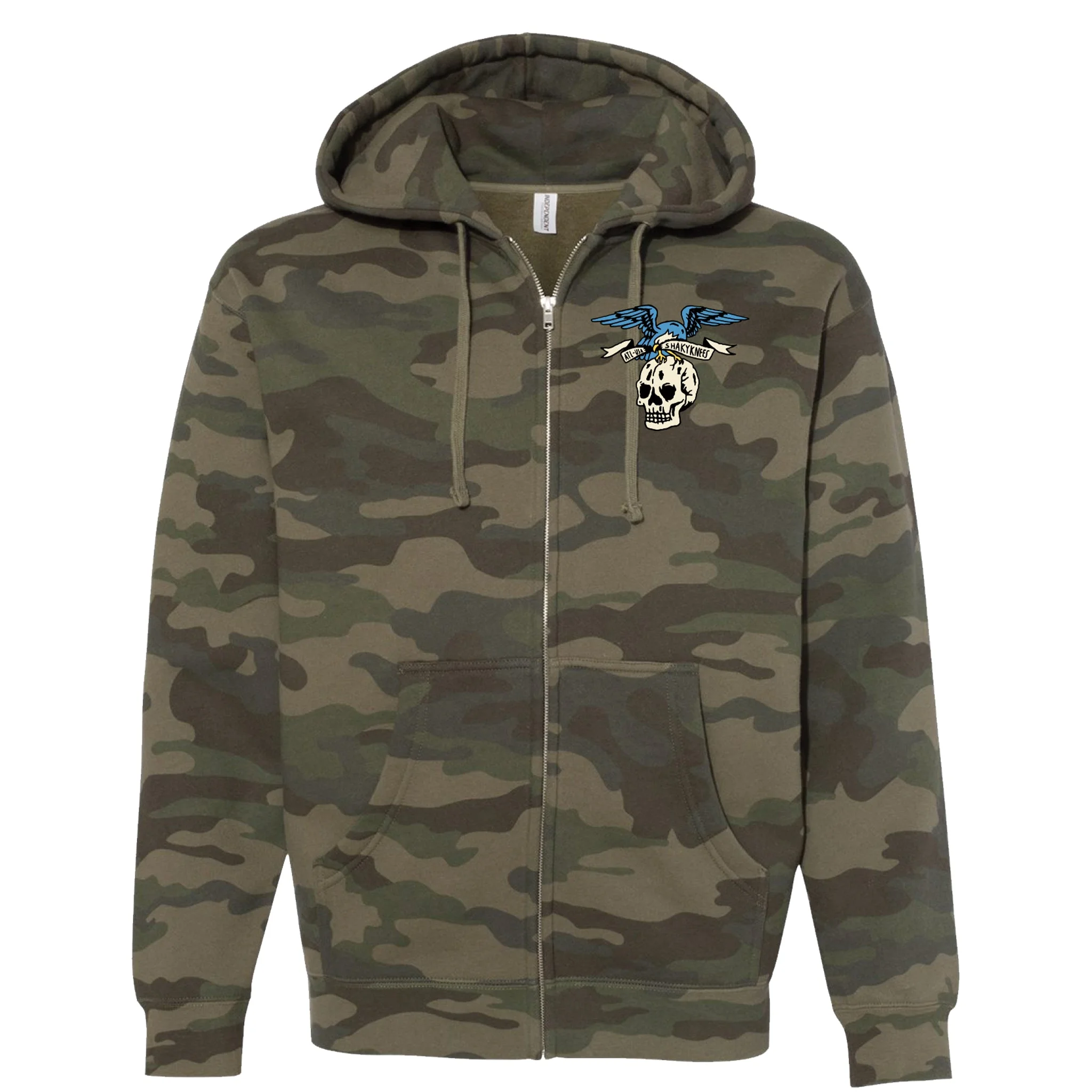 Skull & Eagle Zip-Up Hoodie