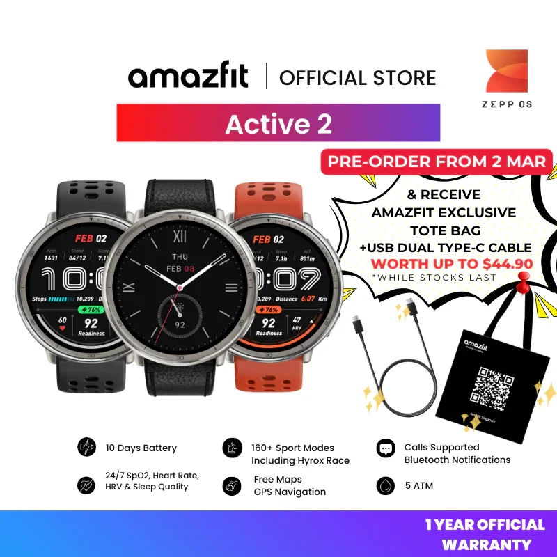 Amazfit Active 2 Fitness Smartwatch