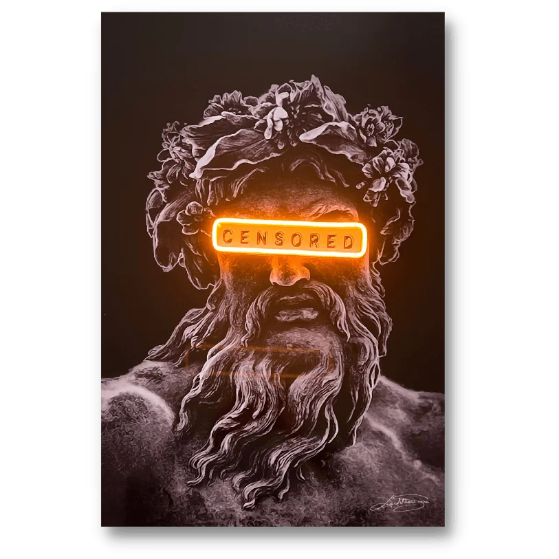 Zeus Censored | Led Wall Art
