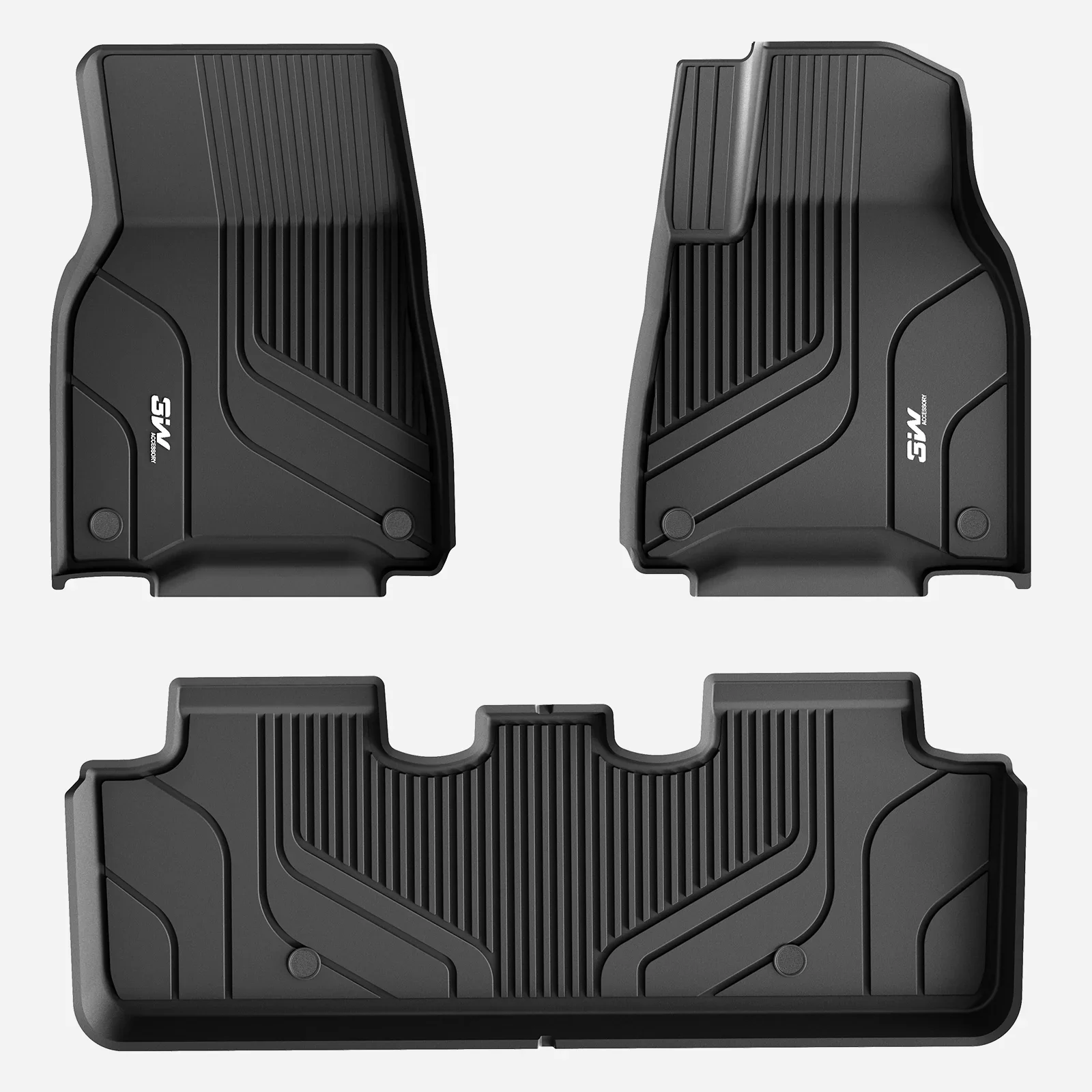 3W Custom Car Floor Mats All Weather Floor Liners for Tesla Model Y 2020-2024 RHD