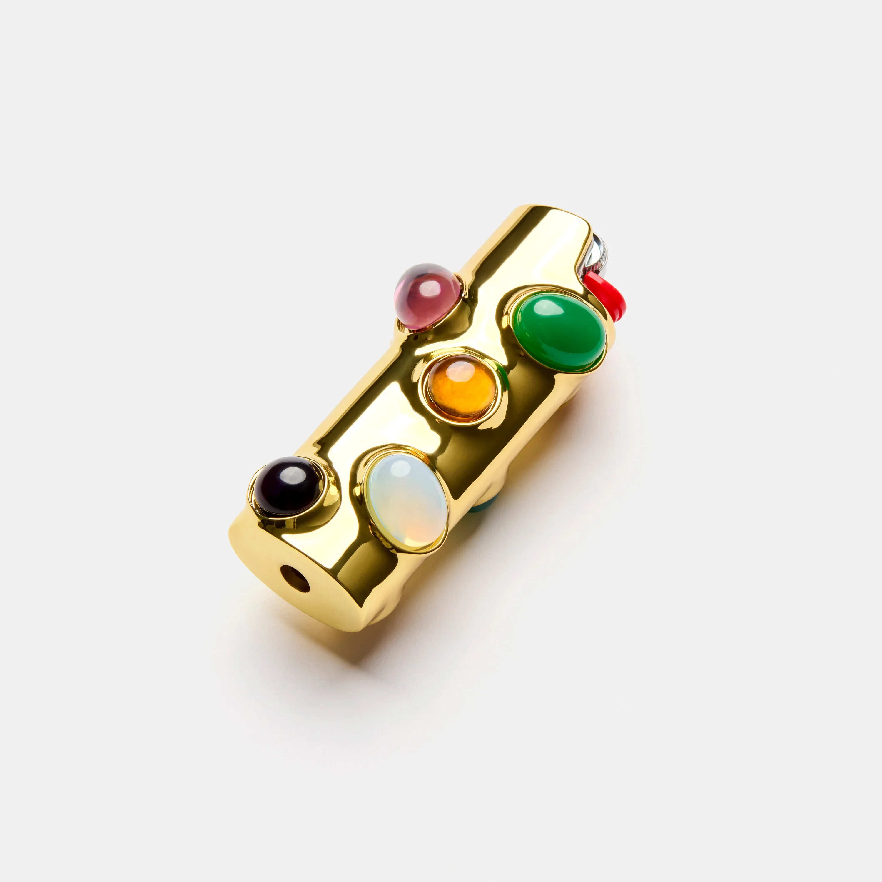 Edie Parker x Wes Anderson's Phoenician Scheme Lighter Case in Gold Multi-stone