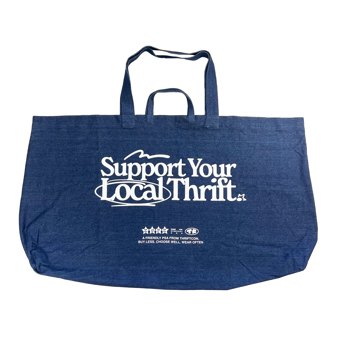 THRIFTCON 'SIZE MATTERS' DENIM TOTE