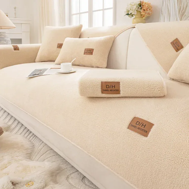 Protège canapé épaisse en polaire Sherpa