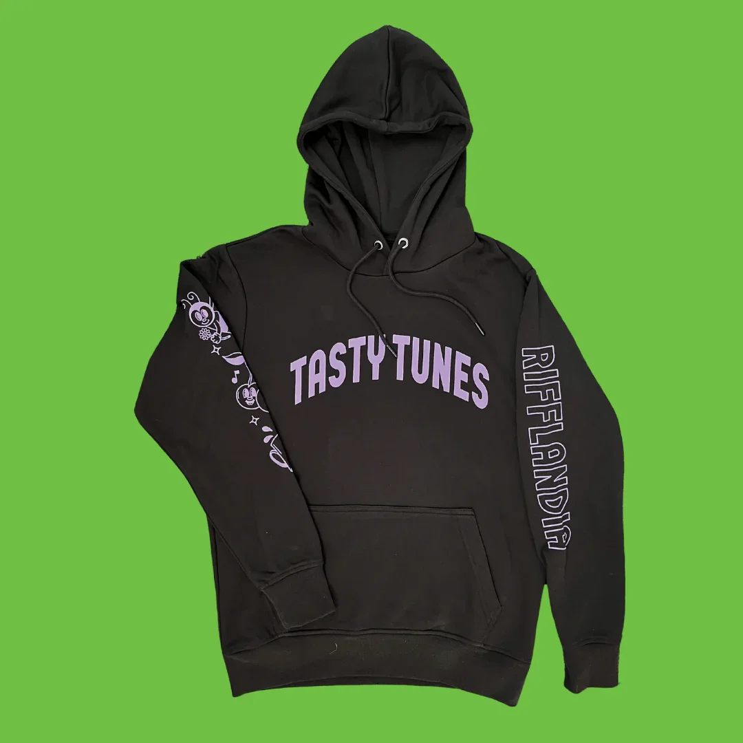 TASTY TUNES BLACK AND PURPLE HOODIE