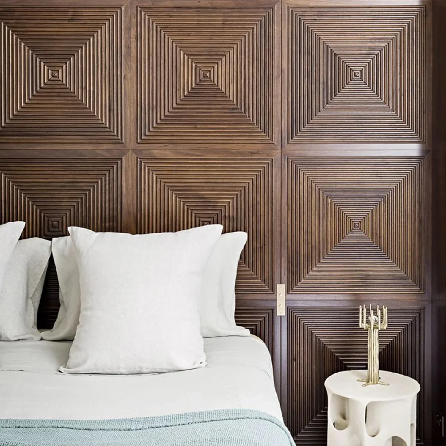 3D Concentric Square Wood Wall Panel | GroovePanel®