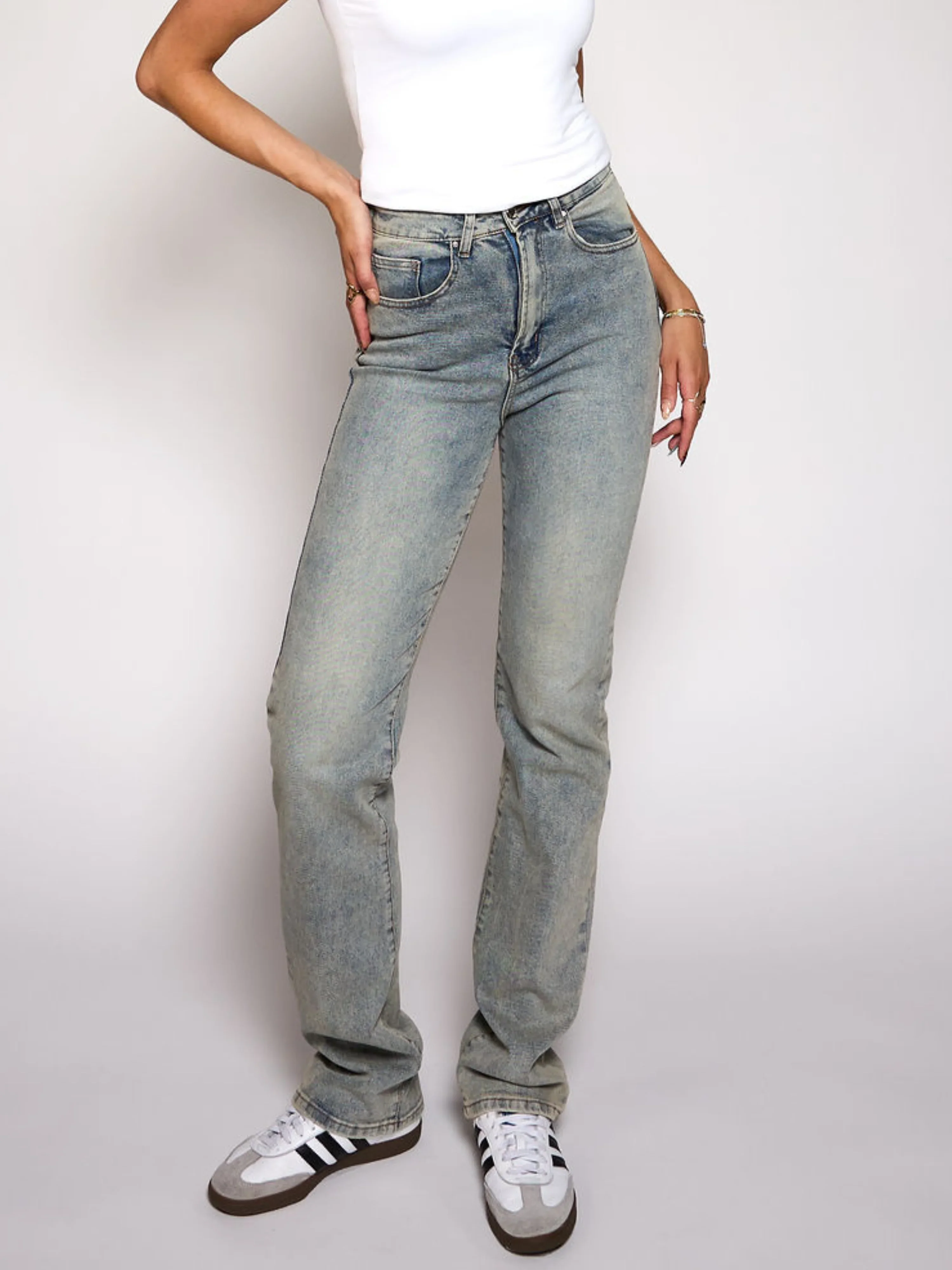Livia Straight Leg Jeans | Washed Blue | Stretch | Tall