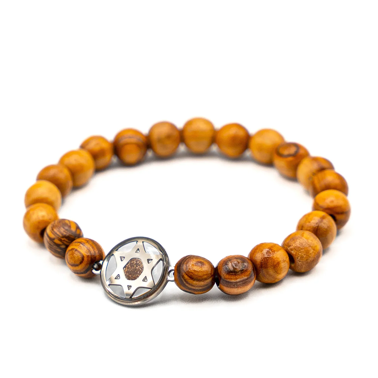 "Grafted In" Star of David Women's Bracelet - Made with Jerusalem Soil and Nazareth Olive Wood