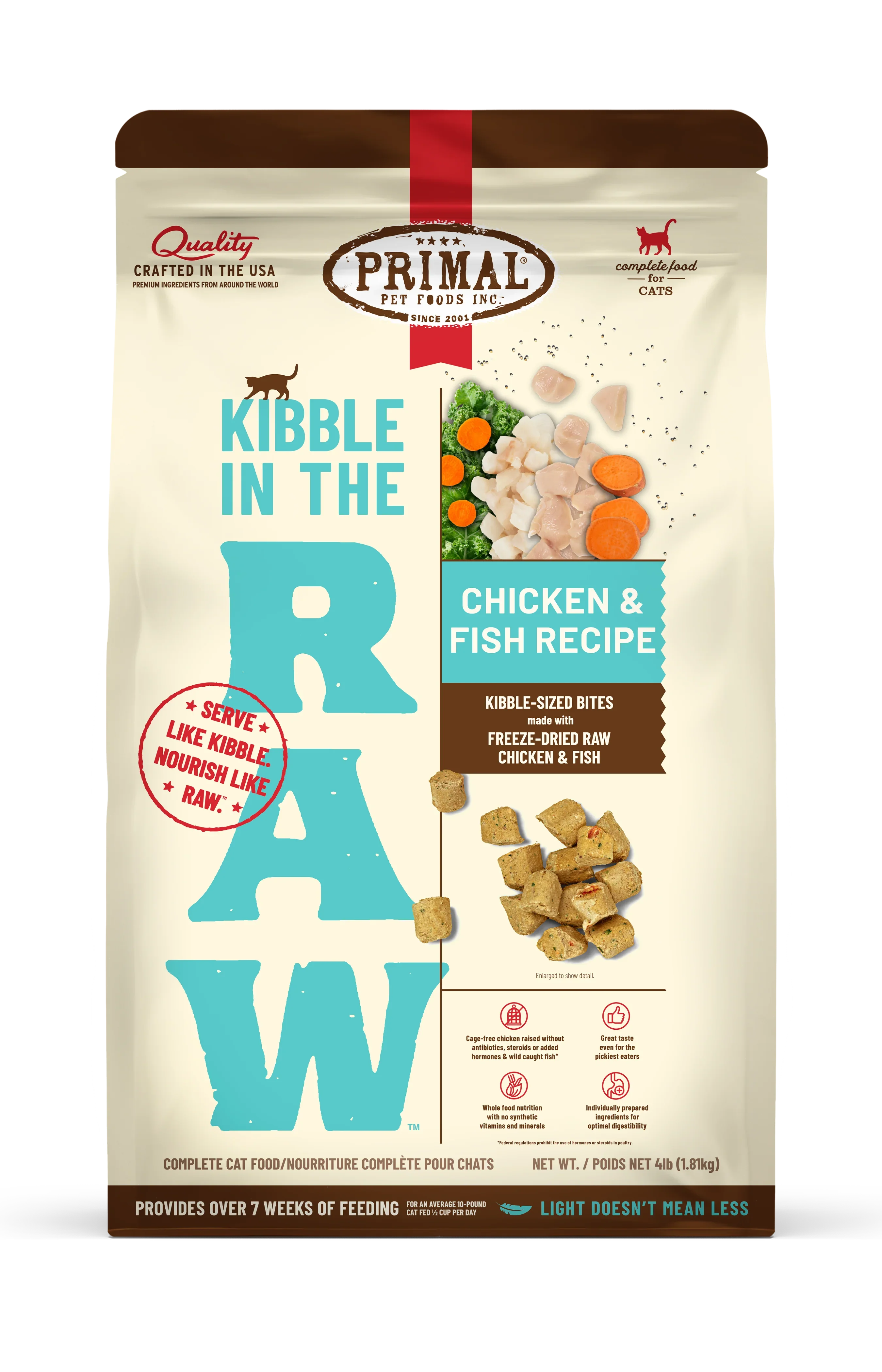 Kibble in the Raw Cat Food - Chicken & Fish Recipe
