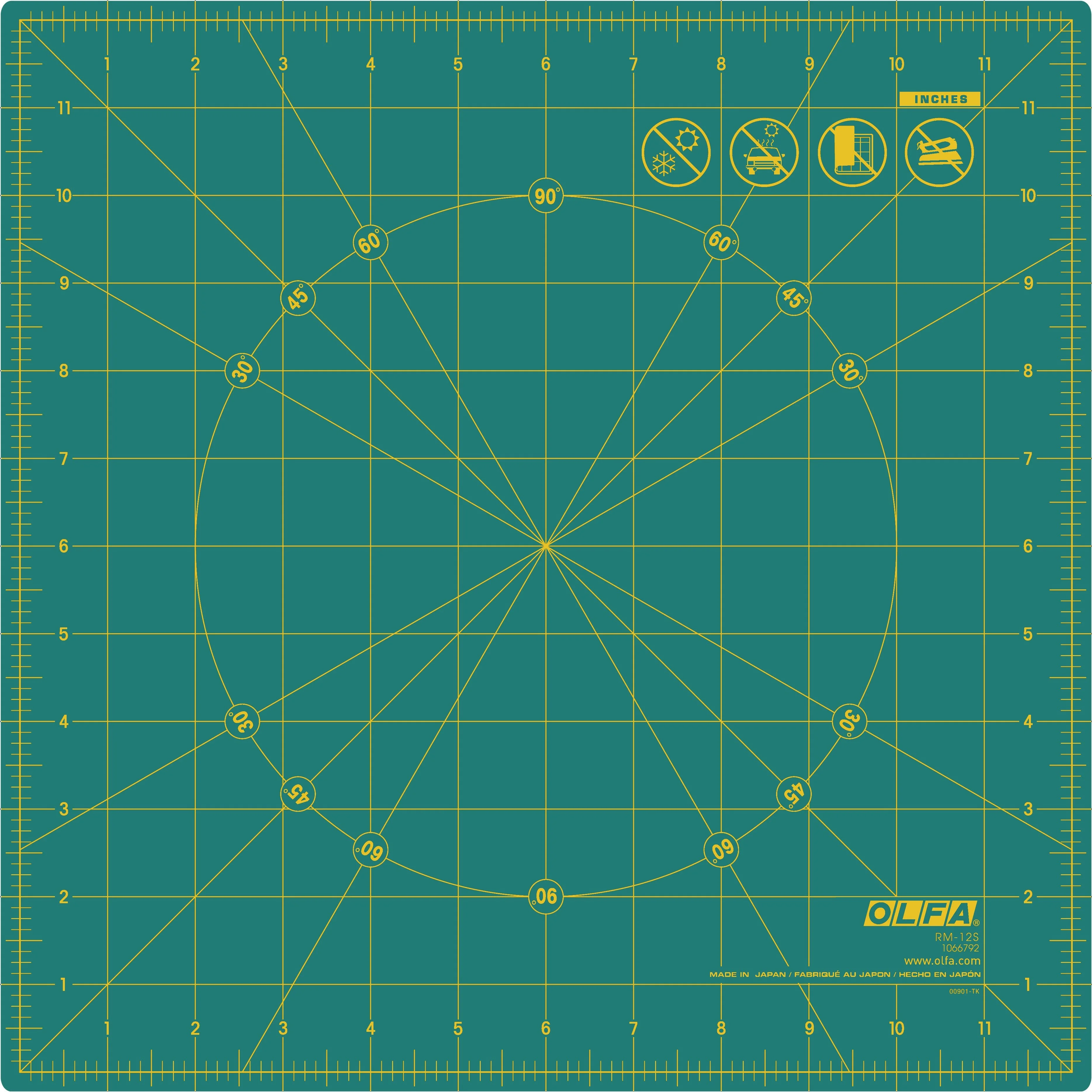 RM-12S; 12" Rotating, Self-Healing Cutting Mat