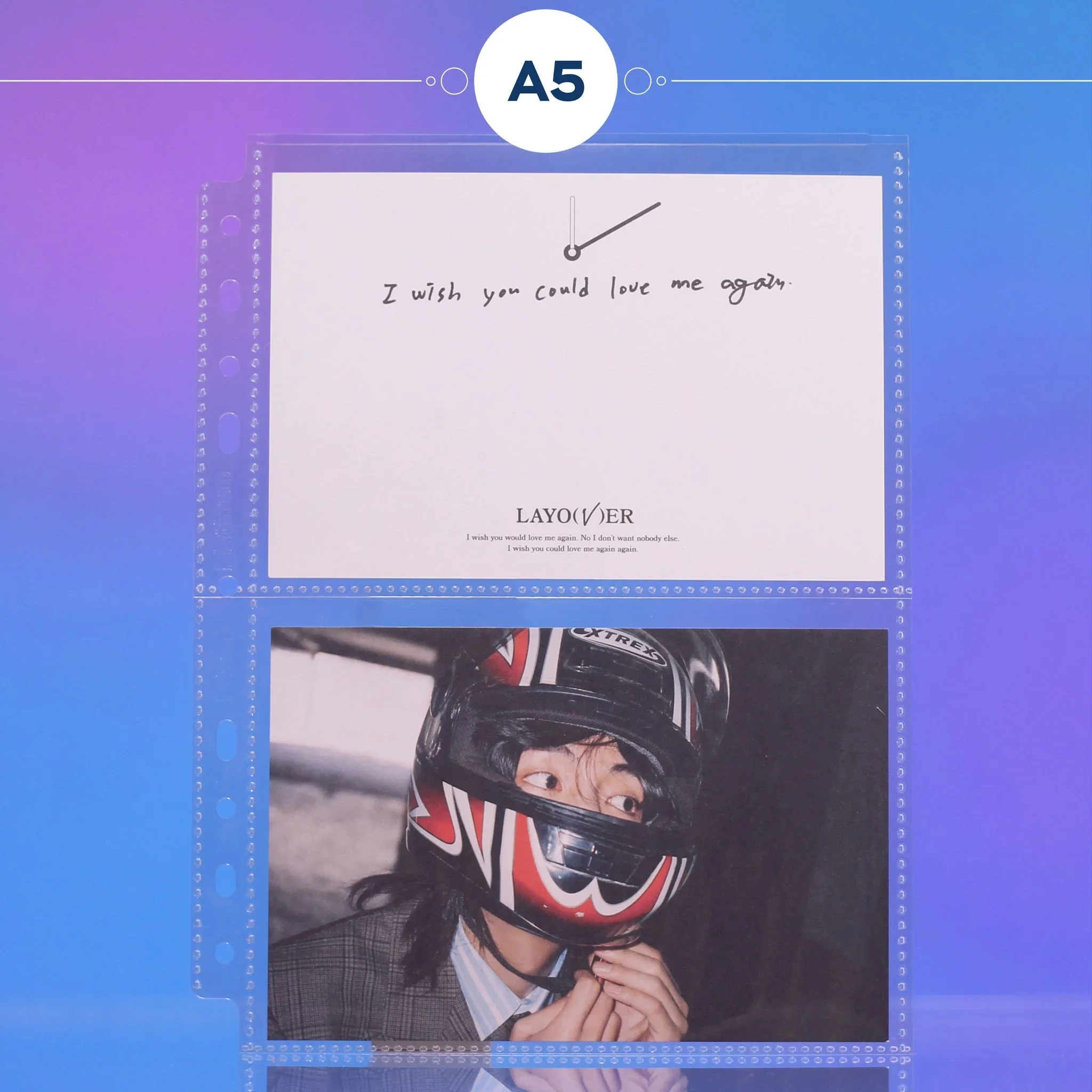 Custom A5 2-Pocket Pages - Postcard - Clear