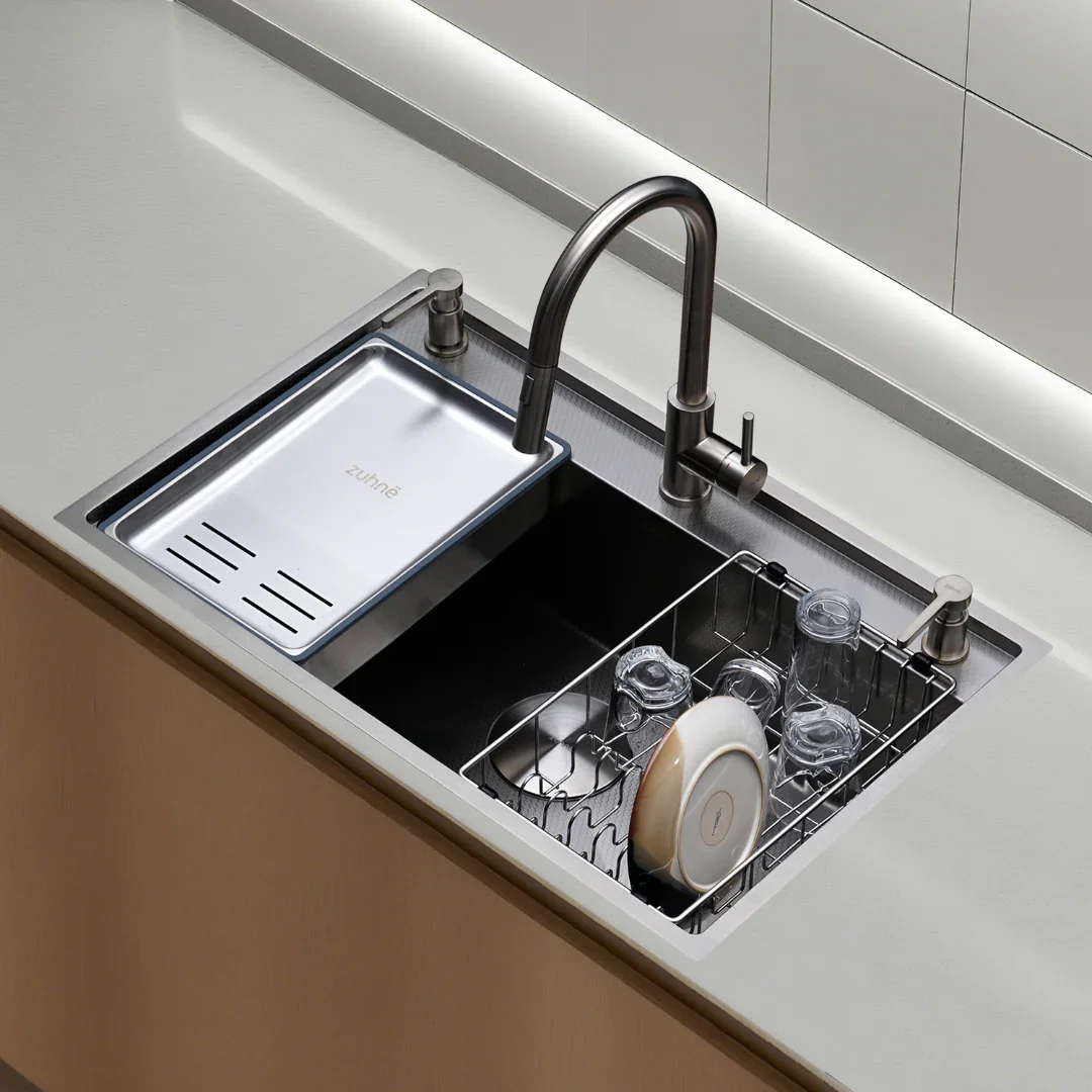 BUNDLE DEAL: Oslo V5 316 Stainless Steel Workstation Kitchen Sink Bundle with Nio Faucet & Free Gift