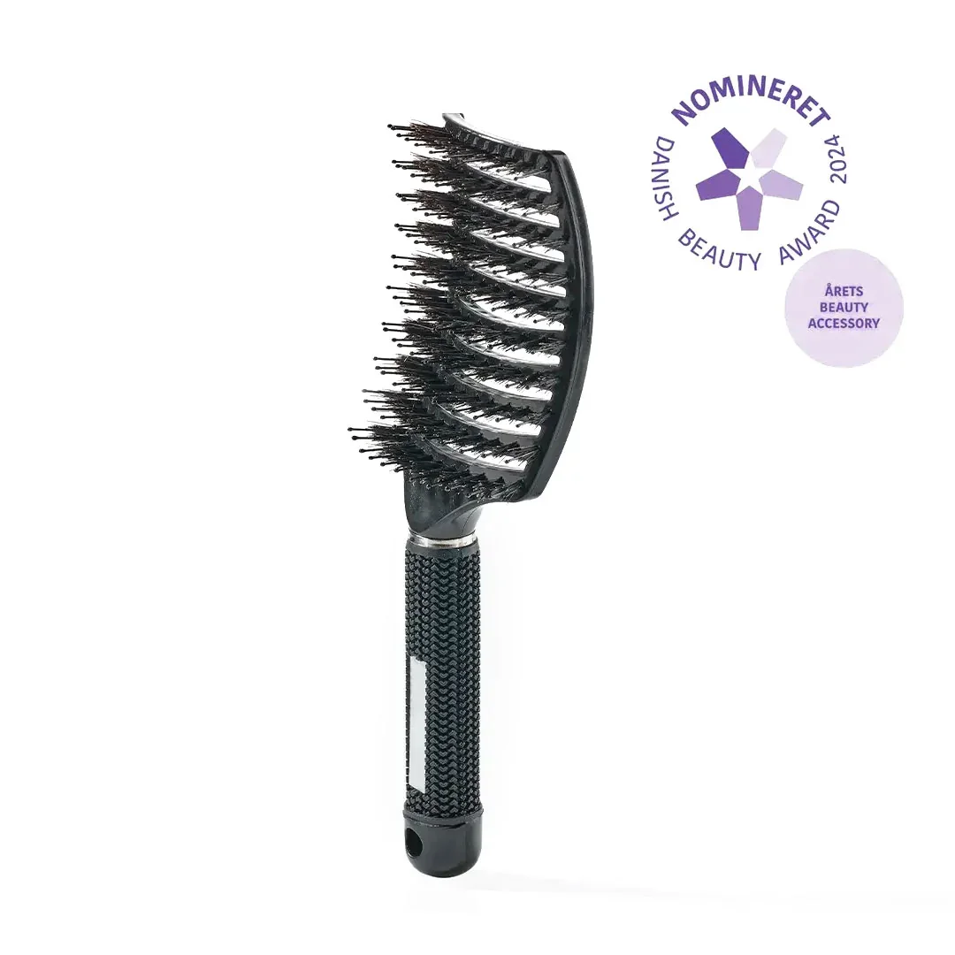 Curved Paddle Brush - hairbrush with boar bristles