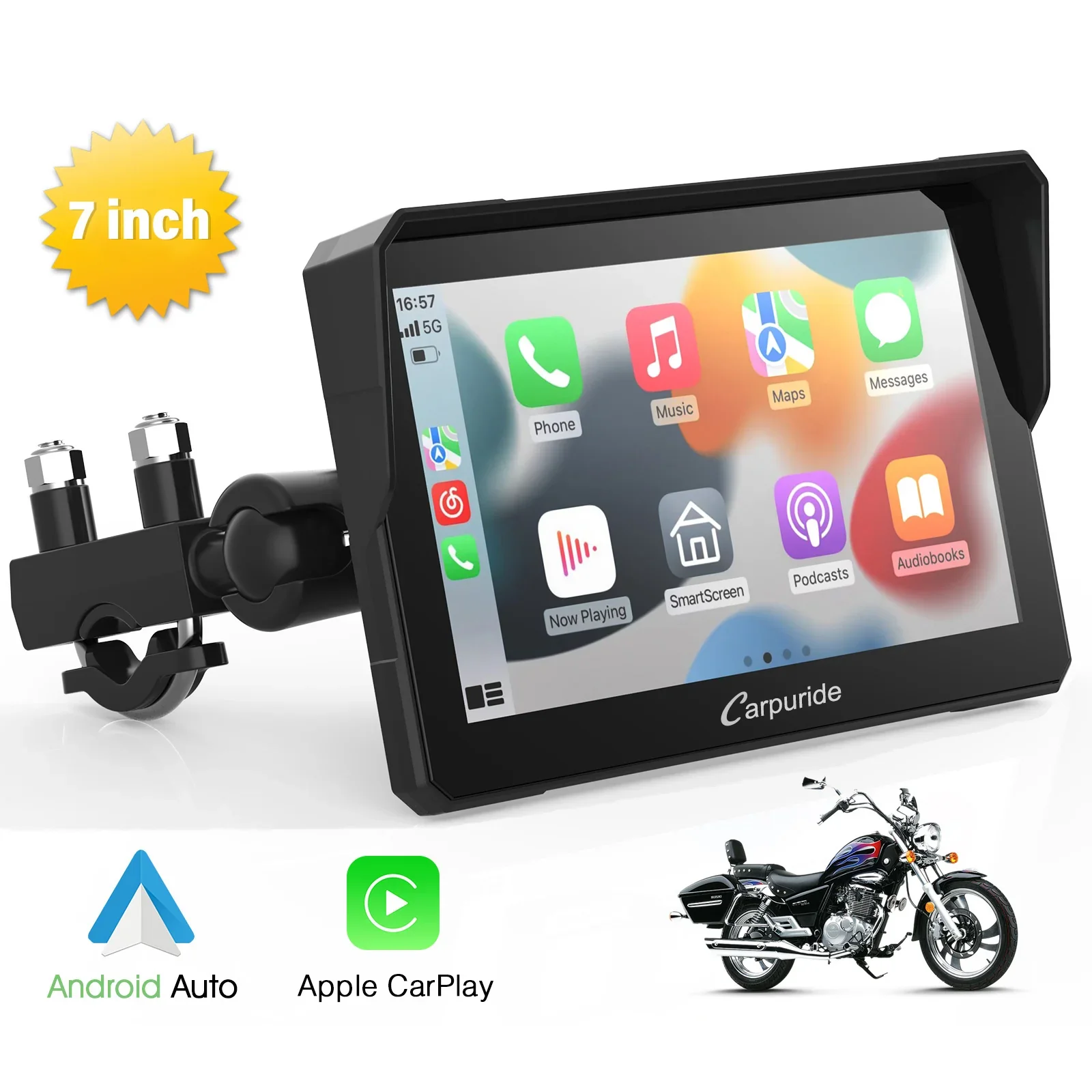 Carpuride W702/ W502/W619 Wireless Portable Dual Bluetooth Waterproof IP67 Motorcycle Stereo