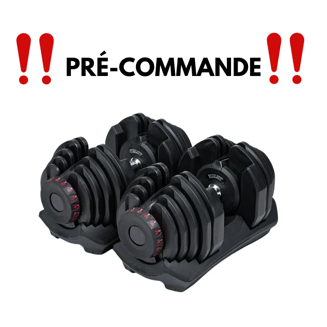 Ensemble de 2 Haltères Ajustables (10 à 90lb)