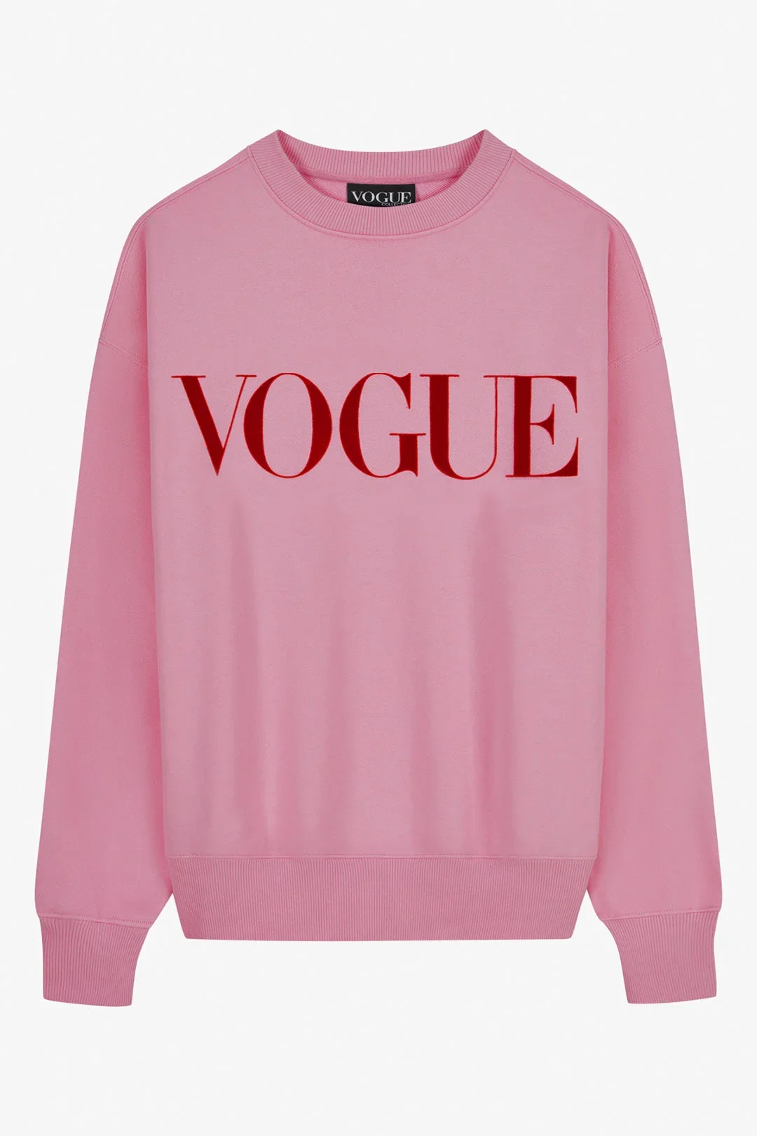 VOGUE Sweatshirt Hotpink Velvet Logo