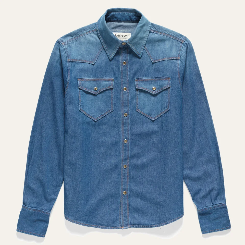 Western Snap Shirt Washed Chambray