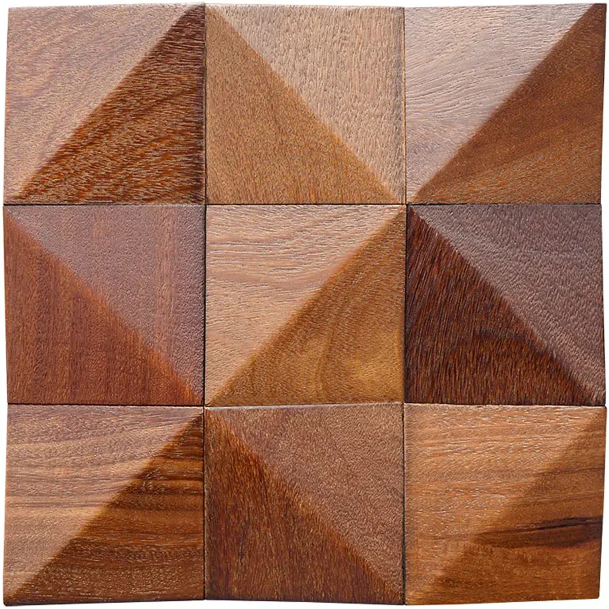 Walnut Triangle Solid Wood Wall Panels | GroovePanel®