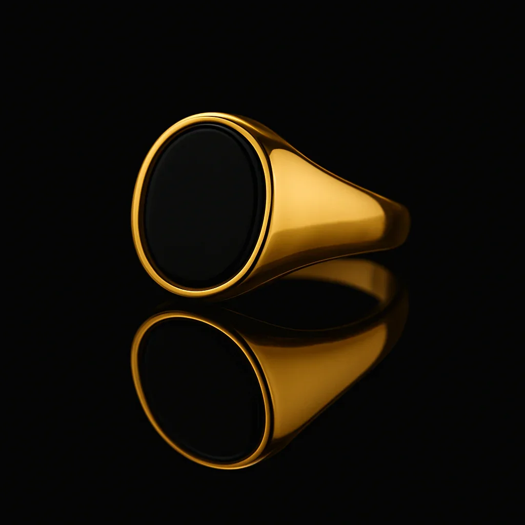 Black Stone Signet Ring