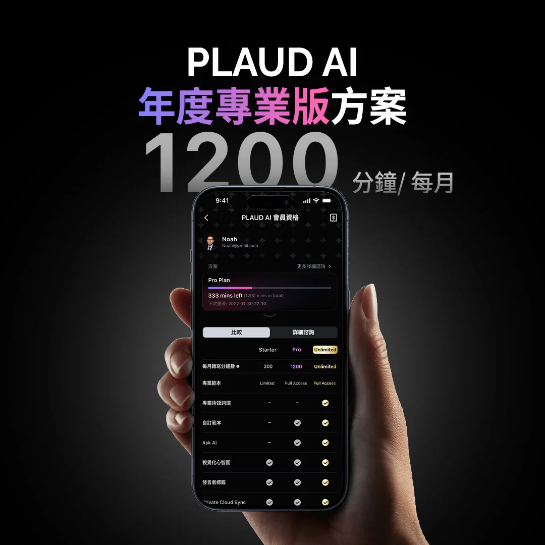 Plaud AI 年度專業計劃