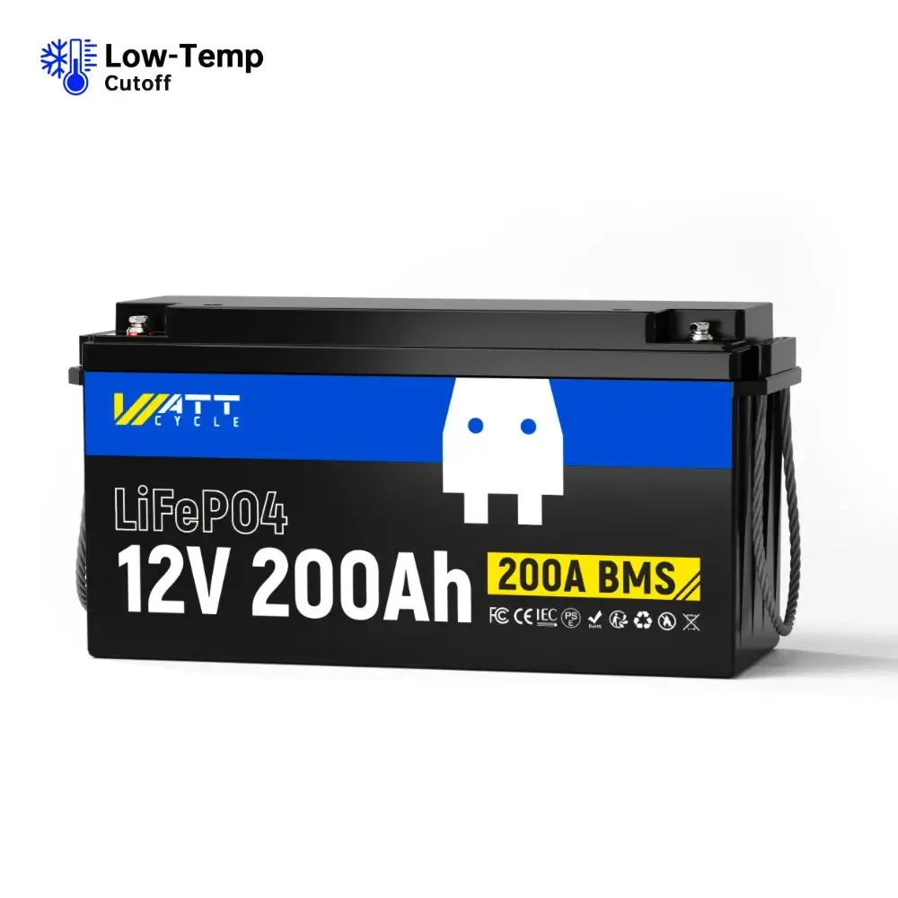 WattCycle 12V 200Ah LiFePO4 Battery with 200A BMS