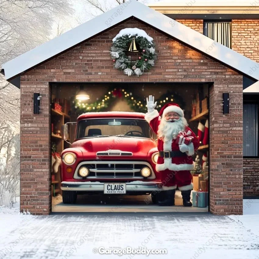 Santa's Garage | Christmas Garage Door Cover