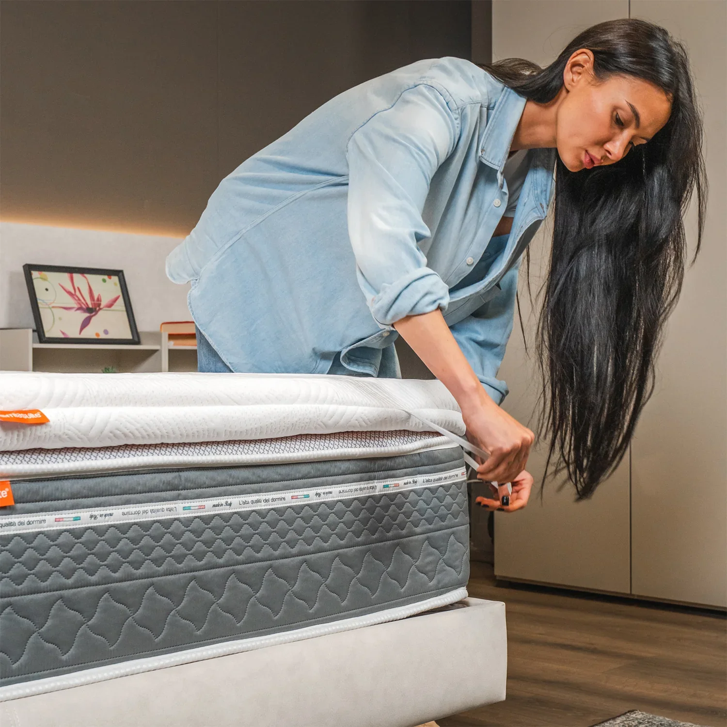 Topper Memory Foam - alto 7 cm, a portanza differenziata, sfoderabile | One H7