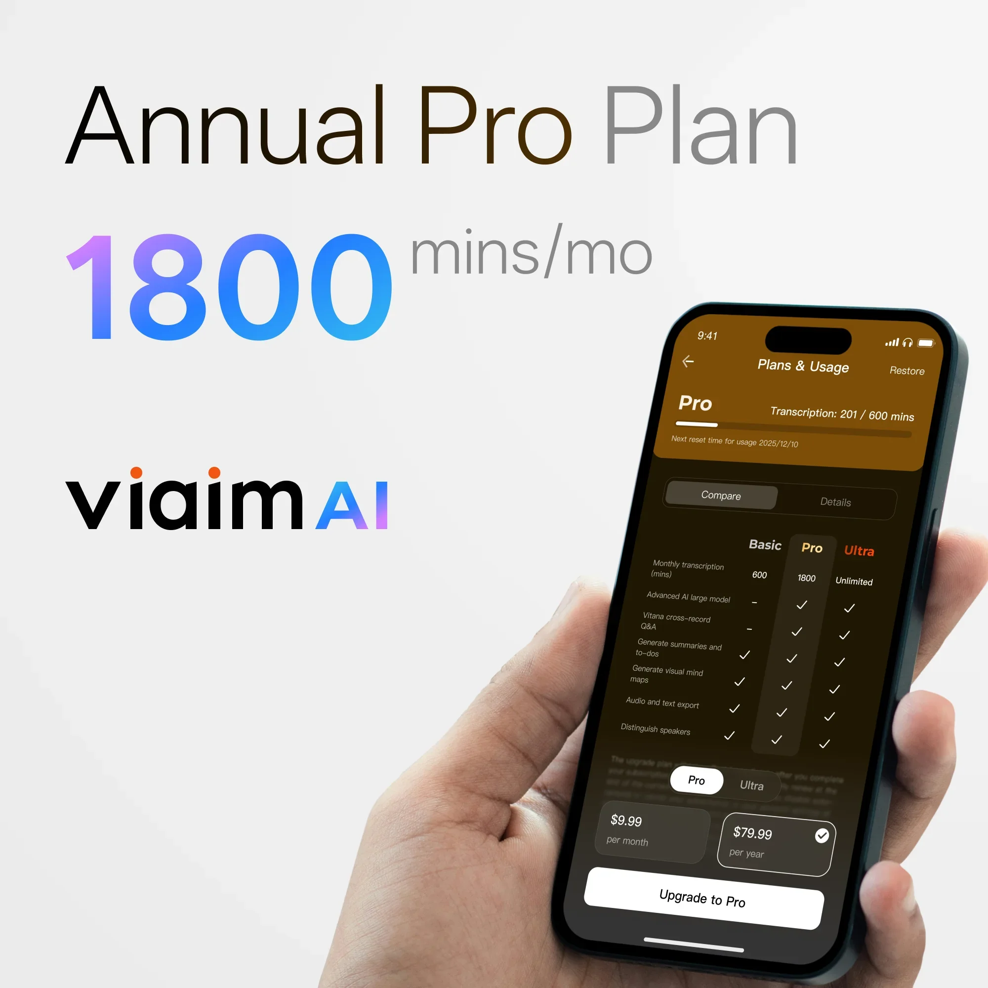 viaim AI Annual Pro Plan